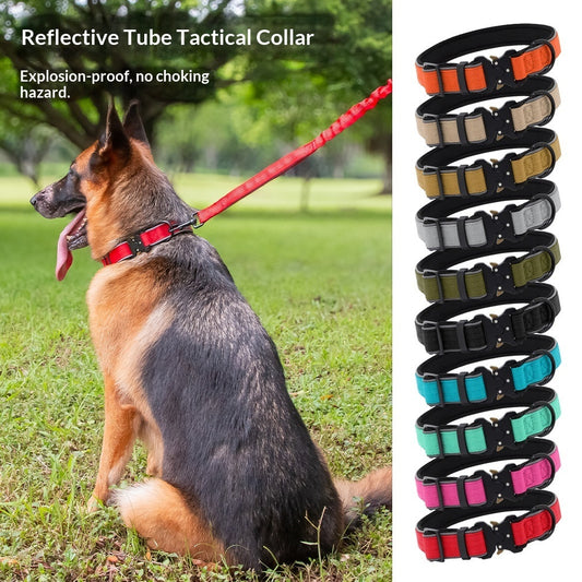 Tactical Dog CollarHarness Reflective Adjustable - 0 - CJ