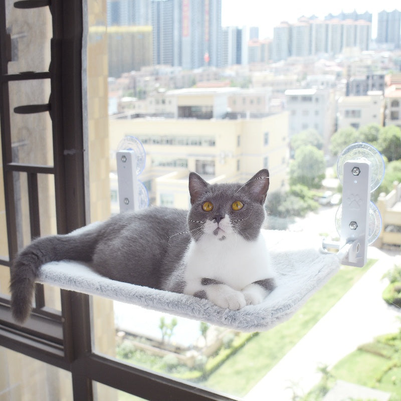 Cat Suction Cup Window Glass Hammock Pet Cat Pets Products - 0 - CJ - Grey - 30x52CM - Rabbit hair plush - CJMY166360912LO