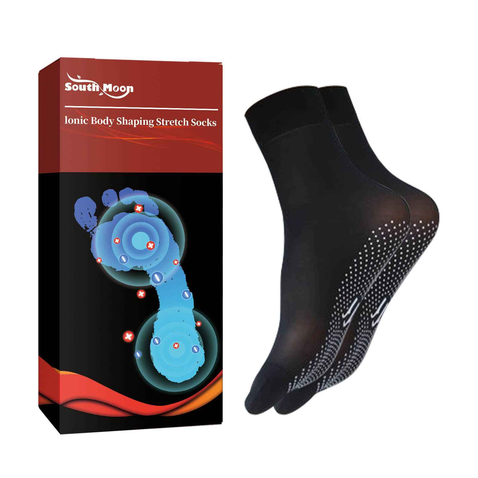 South Moon Ionic Body Shaping Stretch Socks, Outdoor Sports Comfortable Breathable Non - slip Foot Care Elastic Socks - 5 - CJ