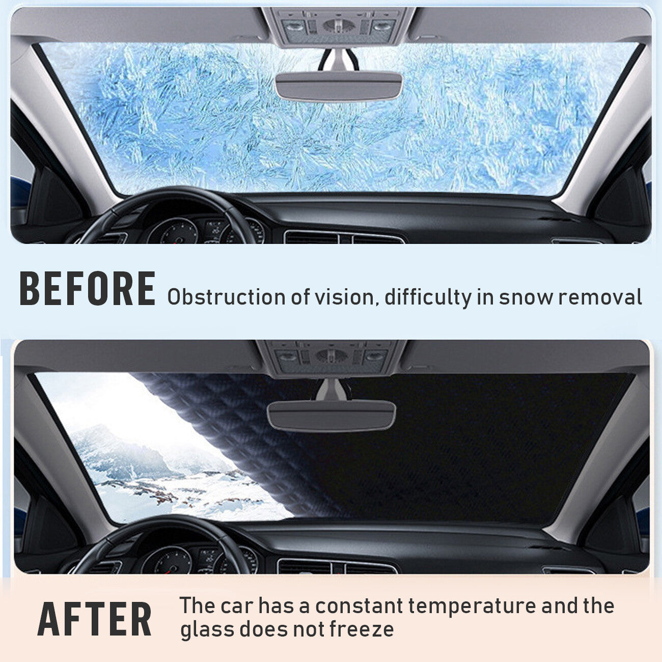 Universal Car Windshield Snow Cover Magnetic Winter Ice Frost Guard Protector - 5 - CJ