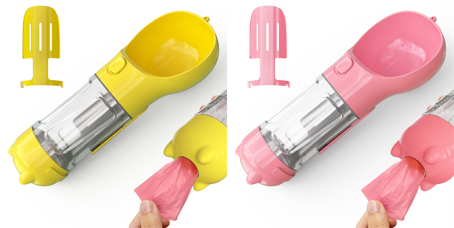 Pet Water Bottle Feeder Bowl Garbage Bag Storage Portable Pet Outdoor Travel 3 In 1 Dog Water Bottle - 0 - CJ