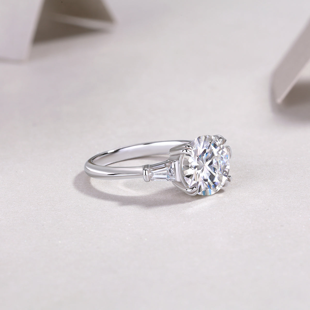 1Shining Step By Step - A Fashionable Diamond Jewelry Piece Set With 3 - carat Moissanite S925 Sterling Silver And Platinum Diamond Ring. Prohibit TikTok sales - 5 - CJ