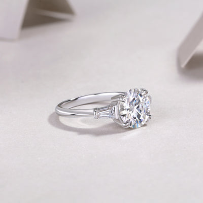 1Shining Step By Step - A Fashionable Diamond Jewelry Piece Set With 3 - carat Moissanite S925 Sterling Silver And Platinum Diamond Ring. Prohibit TikTok sales - 5 - CJ