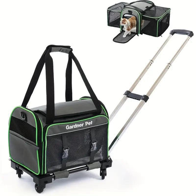 Expandable, Foldable, Portable Pet Carrier With Wheels And Six Sides For Cats And Small Dogs. - 5 - CJ