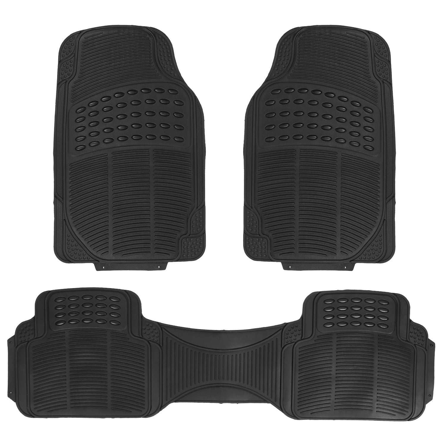 Set Of 3Pcs Automotive Floor Mats Set Front Rear PVC Rubber Floor Mats Heavy Duty Drive Vehicle Car Mats With Trimmable Design Fit Most Cars SUVs Trucks - 5 - cjdropshipping