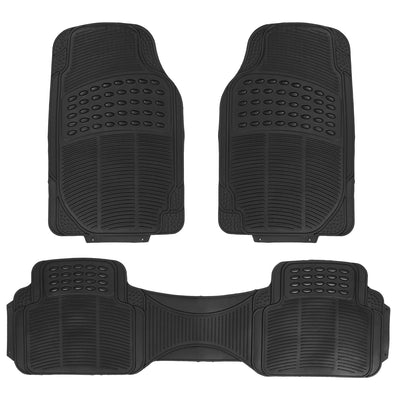 Set Of 3Pcs Automotive Floor Mats Set Front Rear PVC Rubber Floor Mats Heavy Duty Drive Vehicle Car Mats With Trimmable Design Fit Most Cars SUVs Trucks - 5 - cjdropshipping
