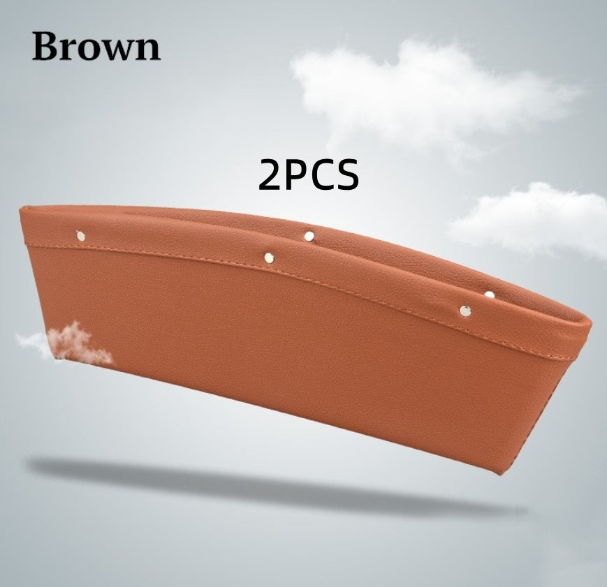Car Organizer Box Caddy Catcher PU Leather Seat Gap Storage Bag - 0 - CJ - Brown - 2pc - CJQCNBQC00006 - Brown - 2pc