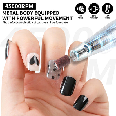Nail Drill Machine - 4500RPM Nail Drills For Acrylic Nails Professional With 6 Drill Bits For Electric Nail File Manicure Pedicure Home Use - 5 - CJ