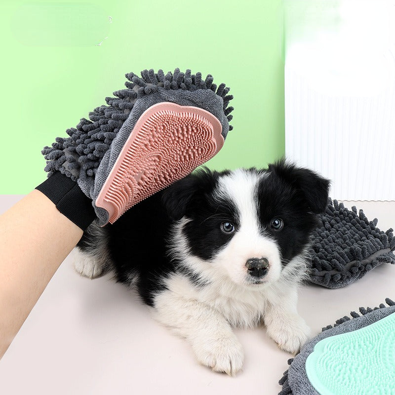 Pet Bathing Brush 2 - in - 1 Grooming Glove Elegant Dog Grooming Tool For Brushing, Massaging, And Drying Pet Grooming Kit For Dog Cat 2 - Sided Bathing Brush Cleaning Massage Glove - 5 - CJ