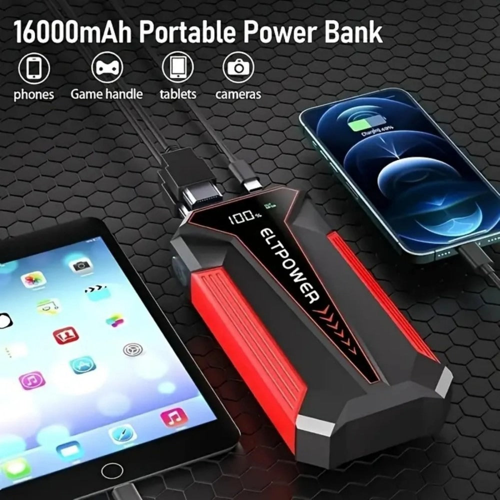 20000 MAh Car Jump Starter Power Supply With Dual USB Fast Charging And Red LED Light. - 5 - CJ