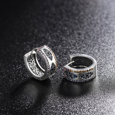 Sterling Silver 925 Ring Women's Luxury Small Group Full Diamond Wide Edition Earrings - 4 - https://x.com/titan_prim62775J