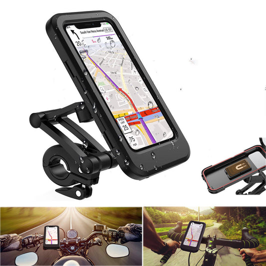 Adjustable Waterproof Bicycle Mobile Phone Holder Mount Universal Bike Motorcycle Handlebar Cell Phone Support Mount Bracket Bag - 0 - CJ - Black - CJSJSJSJ01670 - Black