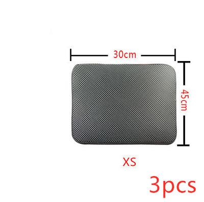 Double Layer Litter Cat Bed Pads Pet Cat Litter Mat Trapping Pets Litter Box Mat Pet Product Bed For Cats House Clean Mat - 0 - CJ - XS3PC - Grey - CJJJCWMY00030 - XS3PC - Grey
