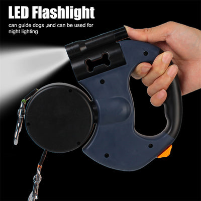 Retractable Dog Leash For Small Dogs Reflective Dual Pet Leash Lead 360 Swivel No Double Dog Walking Leash With Lights Pet Products - 0 - CJ