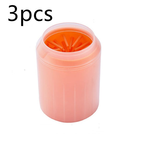 Pet Paw Cleaner Cleaning Kit Cup Soft Brush Can - 0 - CJ