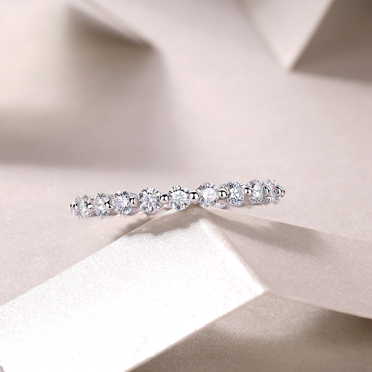 1Row Of Diamonds, Moissanite Rings, Silver Rings, Luxury Fashion Rings Prohibit TikTok sales - 5 - CJ