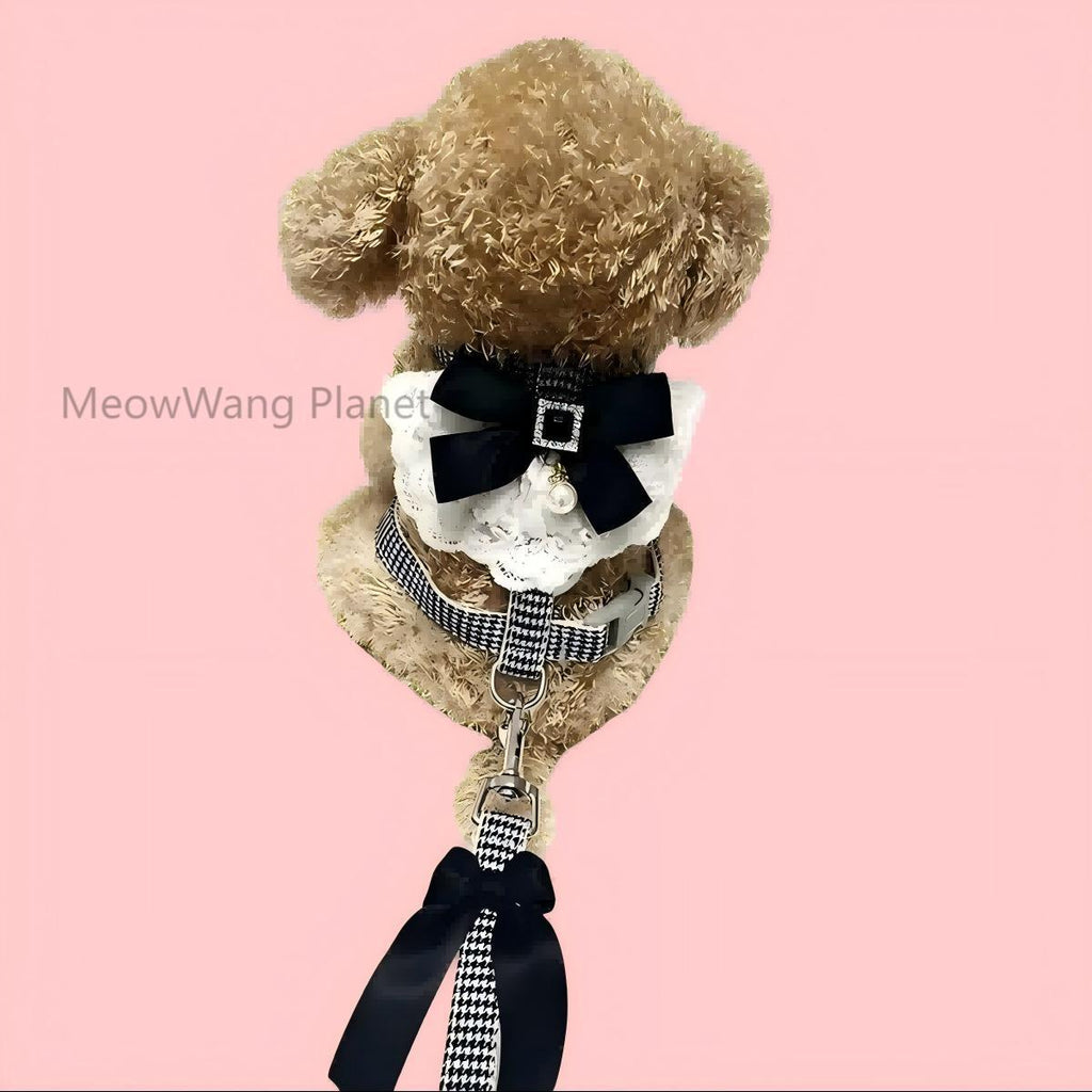 Dog Leash Cat Leash Luxury Lace Pet Harness Leash Set Elegant Inspired Adjustable Escape Proof Vest For Cats Small Dogs