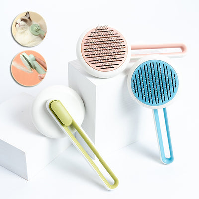 Pet Dog Hair Remover Cat Brush Grooming Tool Automatic Massage Comb Round Hair Brush For Cat Dog Pet Supplies - 0 - CJ