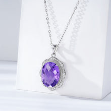 European And American Luxury Style Pendant S925 Silver Set Natural Amethyst Necklace Female - 4 - CJ