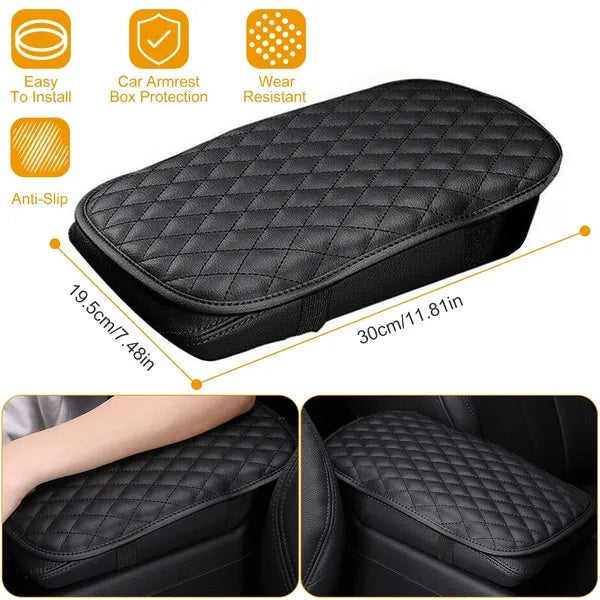 Car Armrest Pad Cover PU Leather Auto Center Console Seat Box Cover Protector Car Accessories Armrest Cushion Pad - 5 - cjdropshipping