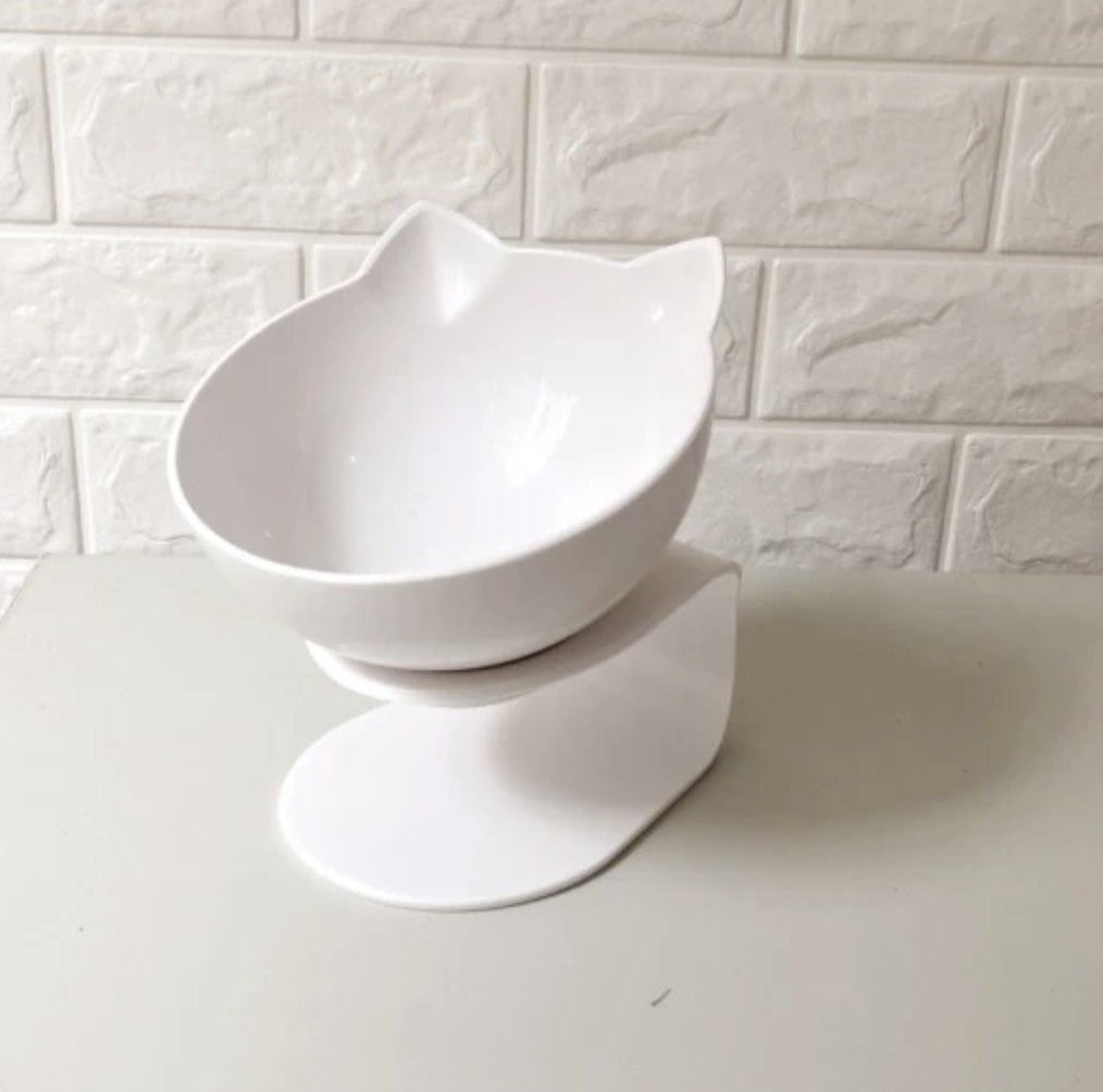 Cat Double Bowl Cat Food Bowl Protects Cervical Vertebra - 0 - CJ - Single White 2 - CJJJCWGY00683 - Single White 2