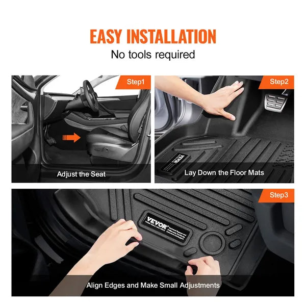Automotive Floor Mats Fits For Tesla Model Y 2021 - 2024 3 Pcs TPE Liners - 5 - CJ