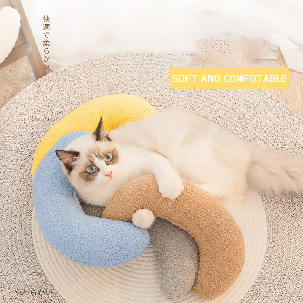 Pillow For Cats, U - Shaped Pillow Equipped With An Adjustable Cat Collar, For Pet Cervical Protection Sleeping Improve For Cat To Lay On Cat Bed Pillow Ultra Soft Pet Pillows - 5 - CJ