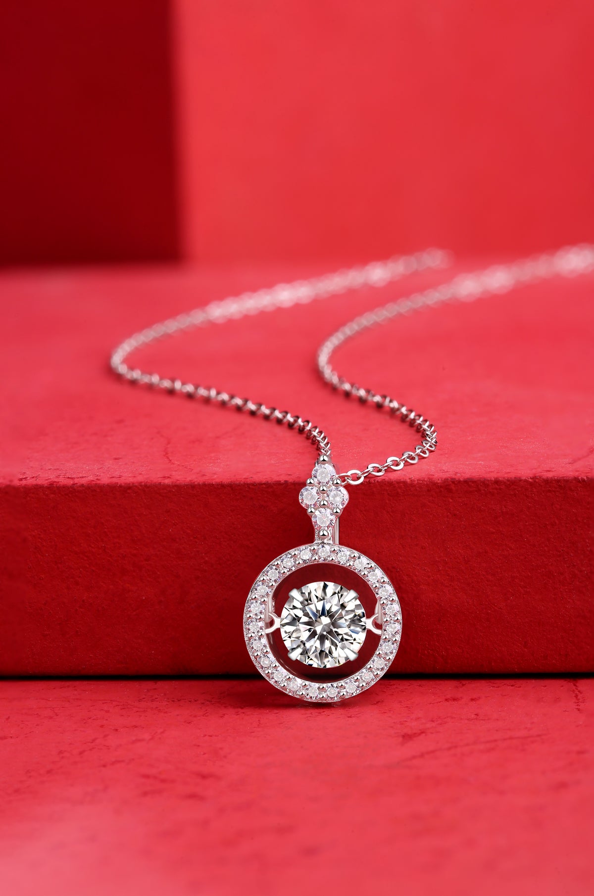 1Touch - A Fashionable And Trendy Jewelry Necklace Pendant Set With 1 - carat Moissanite S925 Sterling Silver And Platinum Plating Prohibit Tk Sales - 5 - cj