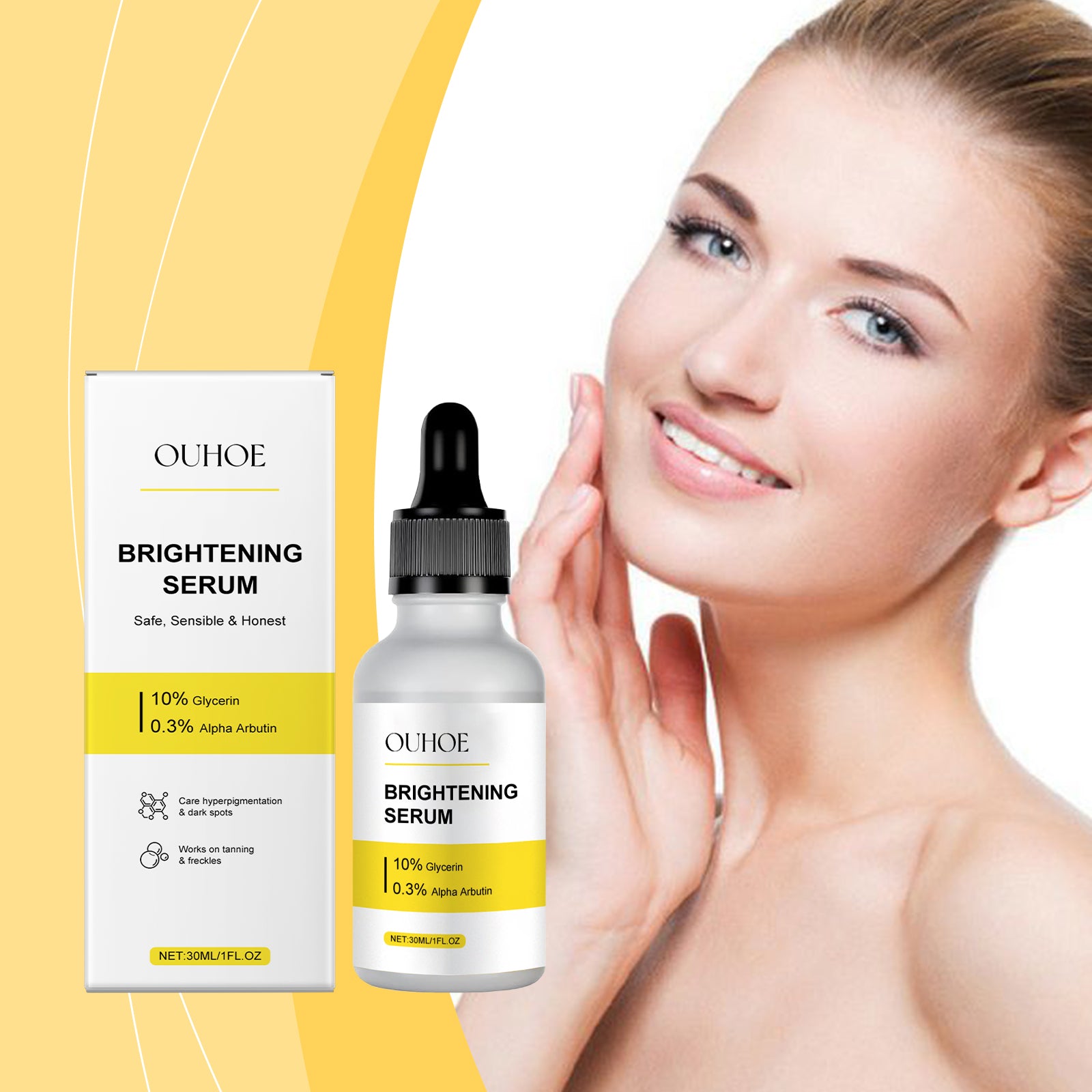 OUHOE Brightening Essence, Gentle Moisturizing And Brightening Facial Skin Nourishing And Hydrating Essence - 5 - CJ