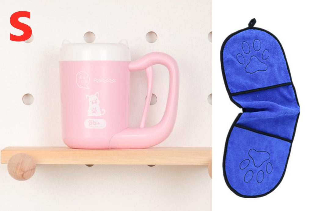 Pet Cat Dog Foot Clean Cup Cleaning Tool Silicone Washing Brush Paw Washer - 0 - CJ - Pink and blue - S - CJJJCWGY00407 - Pink and blue - S