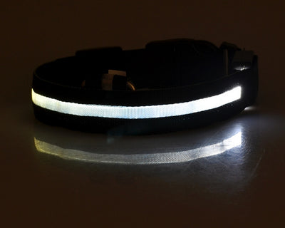 Nylon LED Pet Dog Luminous Collar Night Safety Flashing Glow in Dark Dog Cat Leash Adjustable Pet Supplies - 0 - CJ
