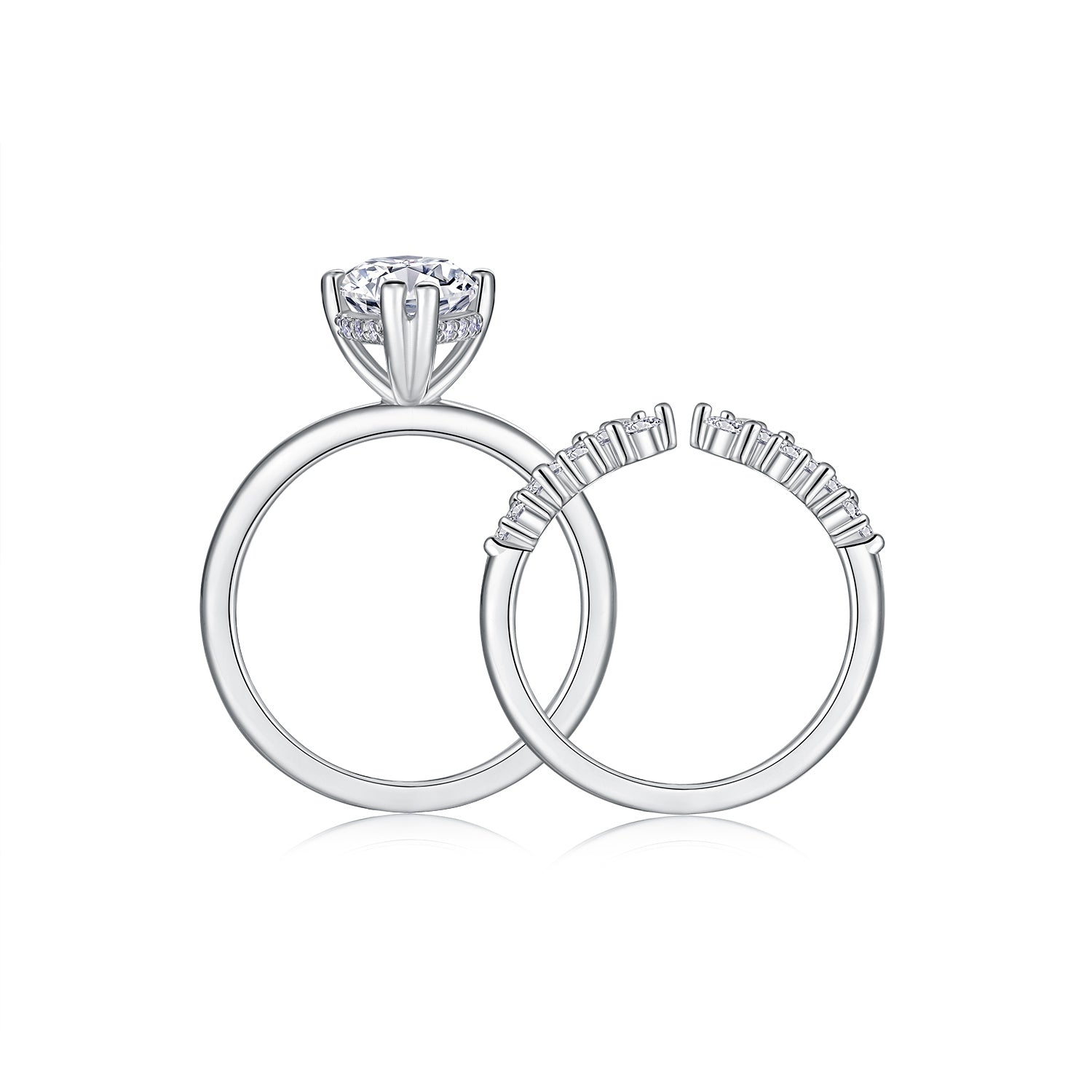 1Star Eyes - Fashionable Men’s And Women’s Ring And Ring Jewelry Set With Moissanite S925 Sterling Silver And Platinum - plated Diamond Prohibit TikTok sales - 5 - cjdropshipping