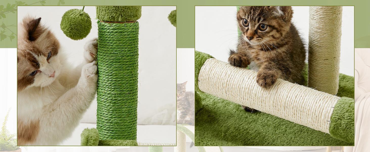 Cactus Shape Natural Sisal Rope Easy To Assemble Green Cat Scratching Post - 5 - cjdroshippping