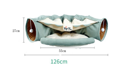 Pet Cats Tunnel Interactive Play Toy Mobile Collapsible Ferrets Rabbit Bed tunnels Indoor Toys Kitten Exercising Products - 0 - CJ