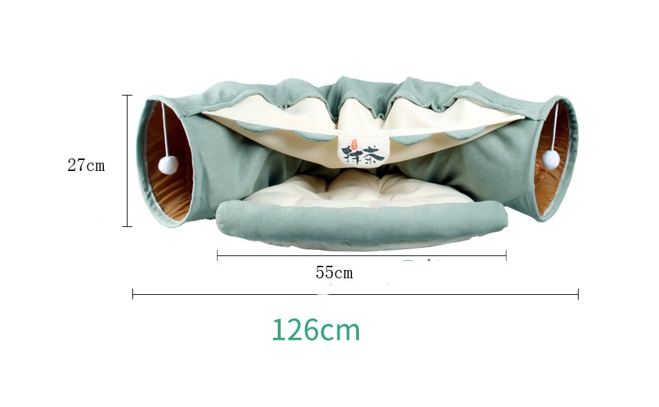 Pet Cats Tunnel Interactive Play Toy Mobile Collapsible Ferrets Rabbit Bed tunnels Indoor Toys Kitten Exercising Products - 0 - CJ