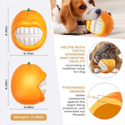 PROKEl Dog Toys Squeak Chew Toys Tough Ballfor Medium Large Extra Aggressive ChewersringDogs Breed Interactive Enduring IndestructibleSqueaky Toy Training Fetch Orange Plainindestructible Dogtoy Squea - 5 - CJ