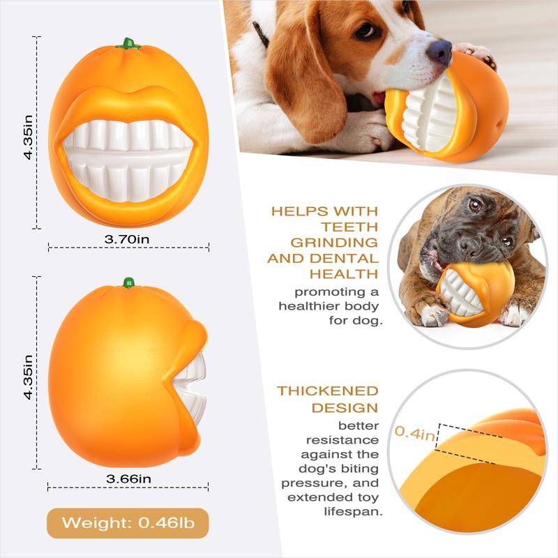 PROKEl Dog Toys Squeak Chew Toys Tough Ballfor Medium Large Extra Aggressive ChewersringDogs Breed Interactive Enduring IndestructibleSqueaky Toy Training Fetch Orange Plainindestructible Dogtoy Squea - 5 - CJ