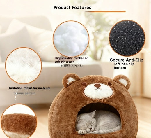 Cat Nest Winter Warm Closed Sleeping Kennel Four Seasons Universal - 0 - CJ
