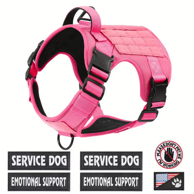 Tactical Pet Chest Service Dog Harness Vest Adjustable Reflective Dog Harness Metal Buckle Hiking Training - 5 - CJ