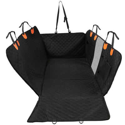 Dog Car Back Seat Cover With Zipper Mesh Window Storage Bags Waterproof 600D Oxford Cloth Car Seat Protector With Slide Flaps For Cars Trucks SUVs - 5 - CJ