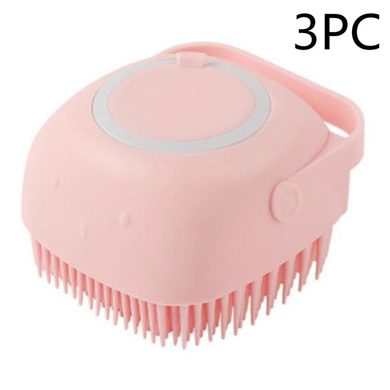 Silicone Dog Bath Massage Gloves Brush Pet Cat Bathroom Cleaning Tool Comb Brush For Dog Can Pour Shampoo Dog Grooming Supplies - 0 - CJ