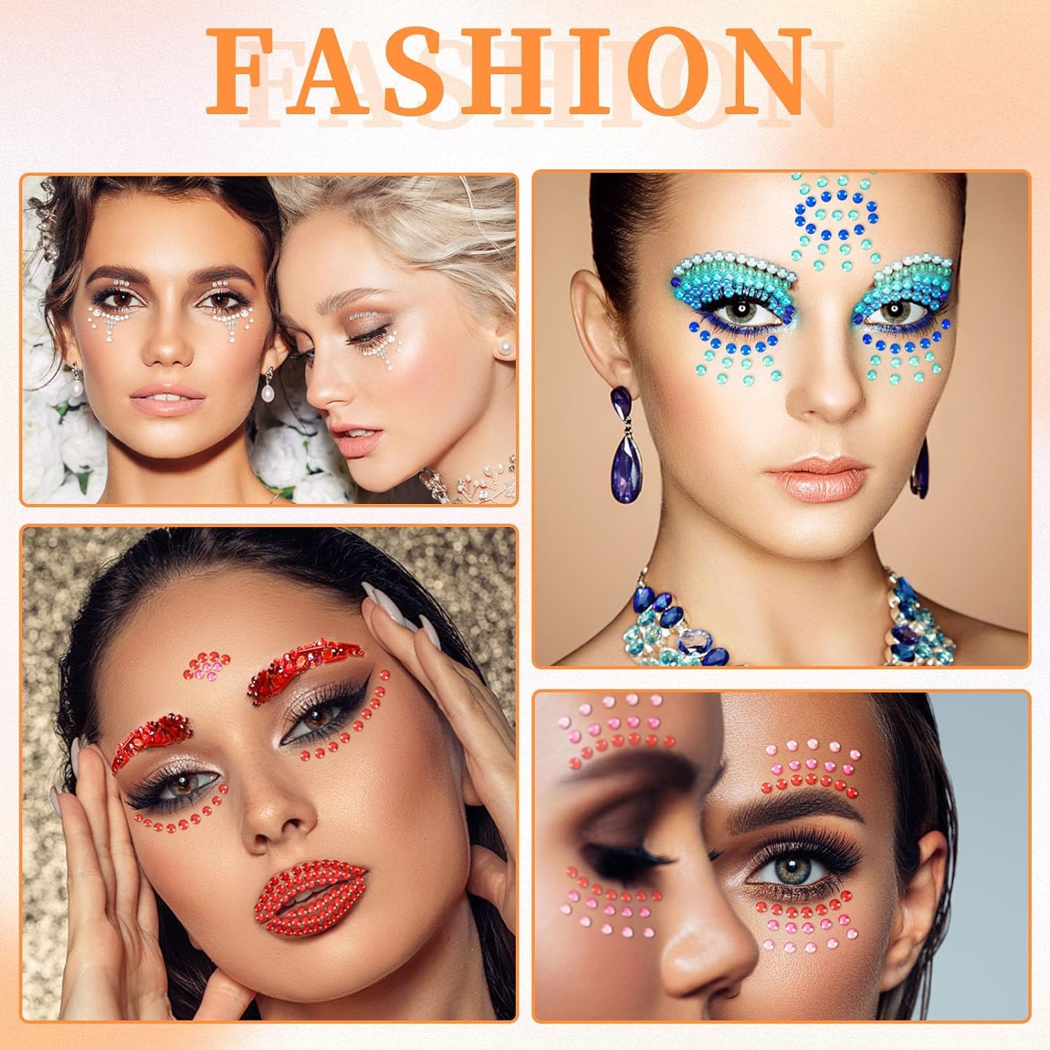 Self - Adhesive Glitter Gems, Pack Of 2700 Glitter Stones Face 3,4,5 Mm Rhinestones Self - Adhesive Glitter Rhinestone Glitter Stones For Face Make - Up Fingernail Decorations,Amazon Is Banned - 5 - CJ