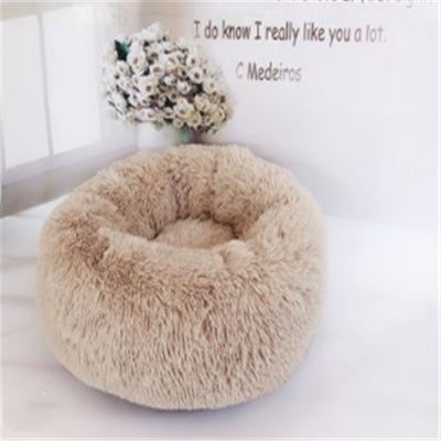 Round Long Hairy Autumn And Winter Nest Pad Cat Mattress - 0 - CJ - Rubber color - 110cm - CJJJCWMY00276 - Rubber color - 110cm