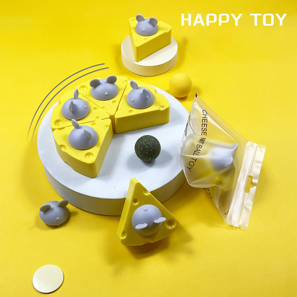 Pet Cat Catnip Toy Balls, Cheese Catnip Ball Nature Edible Cat Silvervine Chew Toys, Teeth Cleaning Self - entertainment Cat Stick Pet Toy Healthy Kitten Wall Treats, Teeth Cleaning Toys For Indoor Cats - 5 - CJ