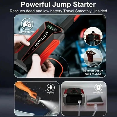 20000 MAh Car Jump Starter Power Supply With Dual USB Fast Charging And Red LED Light. - 5 - CJ