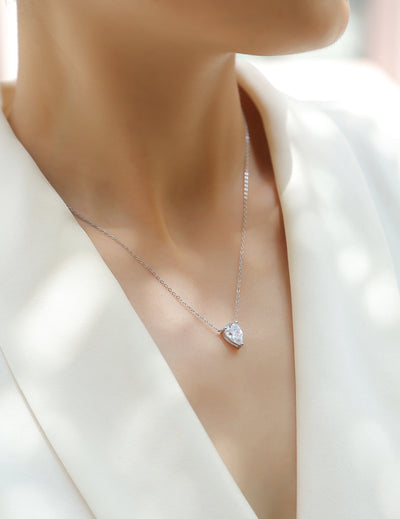 1Water Drop - Fashionable Jewelry Pendant Set With Moissanite S925 Sterling Silver And Platinum - plated Diamond, Moissanite Silver Jewelry Prohibit TikTok sales - 5 - cj