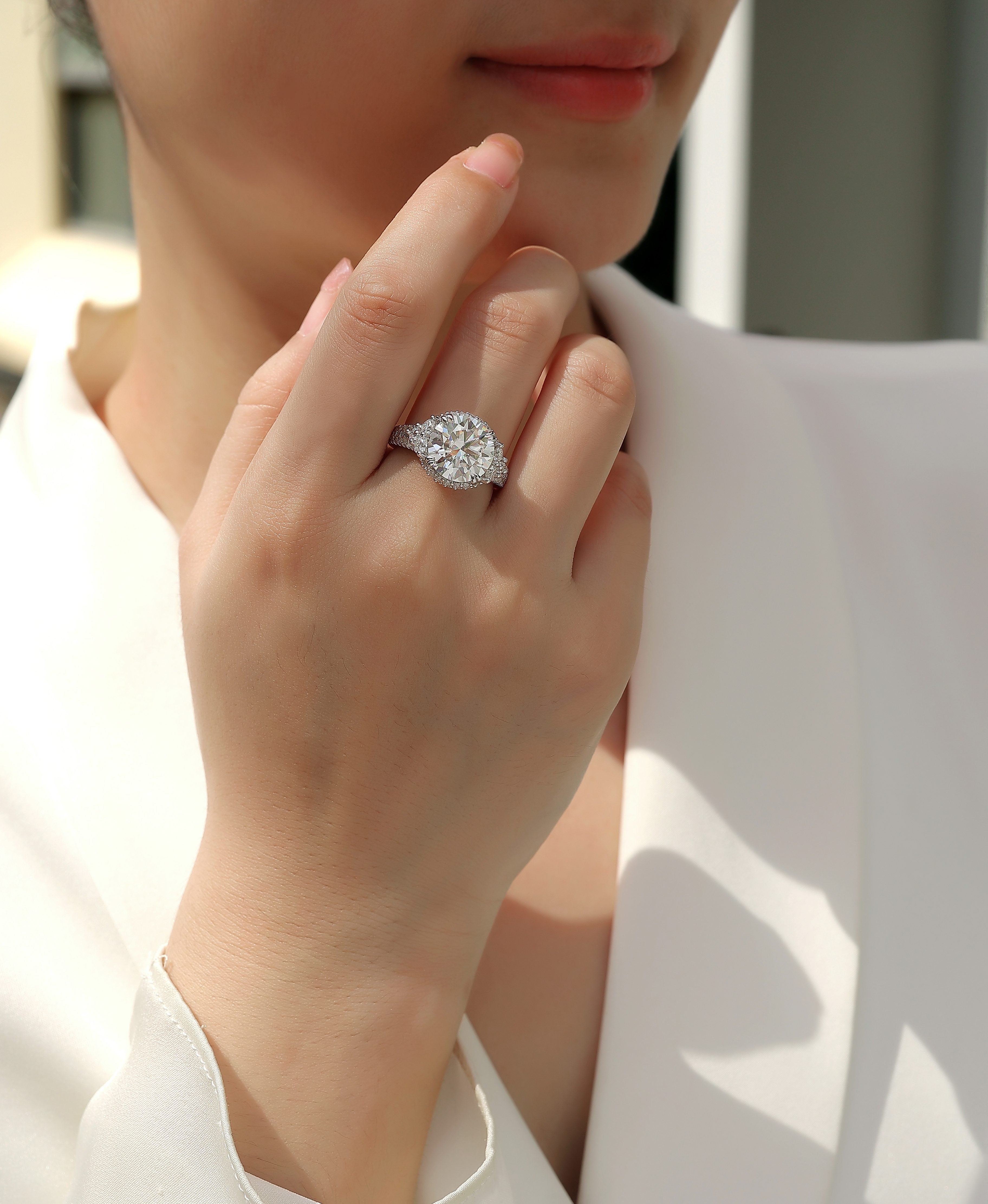 1Dance With Youth - A Fashionable And Luxurious Jewelry Accessory Set With 5 - carat Moissan Diamond S925 Sterling Silver And Platinum - plated Diamond Prohibit TikTok sales - 5 - CJ