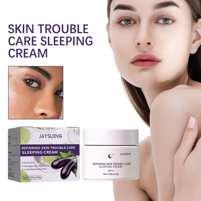 Jaysuing Night Care Sleep Cream, Hydrating Night Repair Skin Barrier Brightening Whitening Cream - 5 - CJ