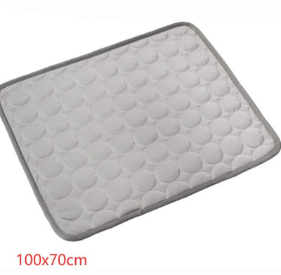 Pet Dog Cat Ice Silk Cold Nest Pad For Cooling In Summer - 0 - CJ - Gray - 102X70cm - CJJJCWGY00320 - Gray - 102X70cm
