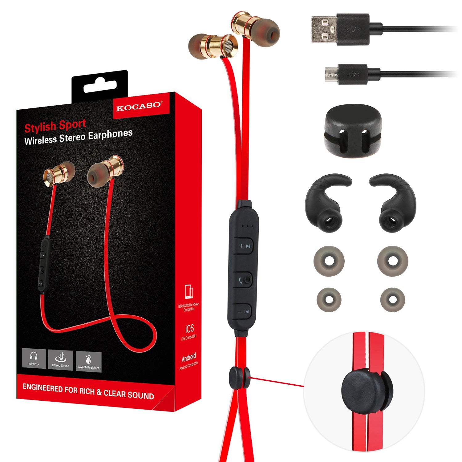 Sport Headsets Wireless V4.1 In - Ear Stereo Headphones Sweat - proof Running Earphones With Mic Hands - free - 5 - CJ